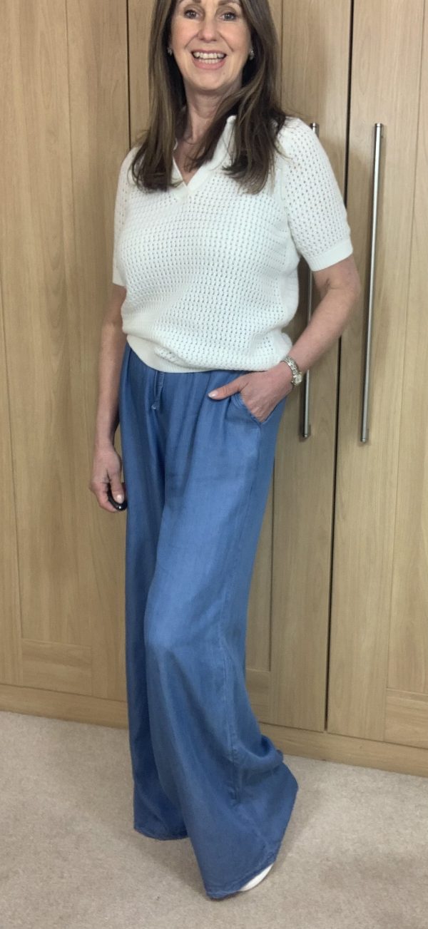 Denim Blue Wide Leg Pant - Image 2