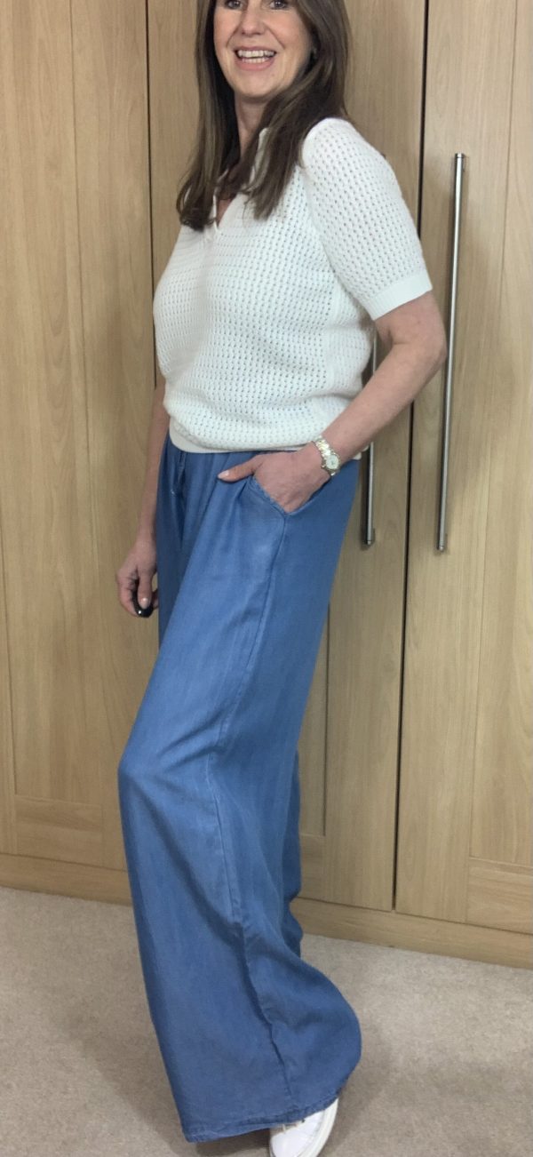 Denim Blue Wide Leg Pant - Image 3