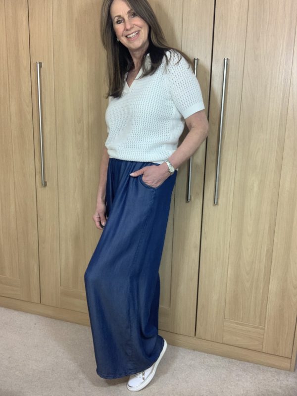 Navy Wide Leg  Pant