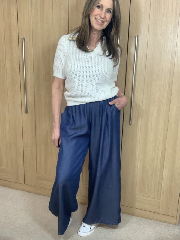 Navy Wide Leg  Pant - Image 2