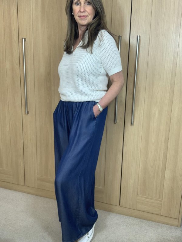 Navy Wide Leg  Pant - Image 3