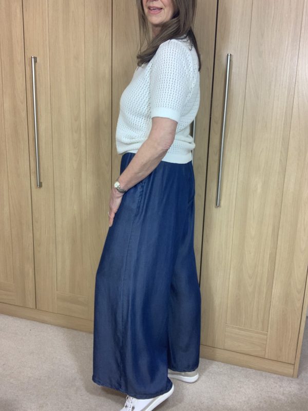 Navy Wide Leg  Pant - Image 5