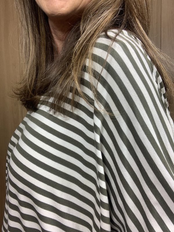 Khaki/Cream Stripe Oversized Tee - Image 4