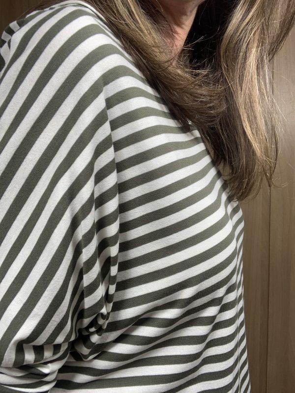Khaki/Cream Stripe Oversized Tee - Image 5